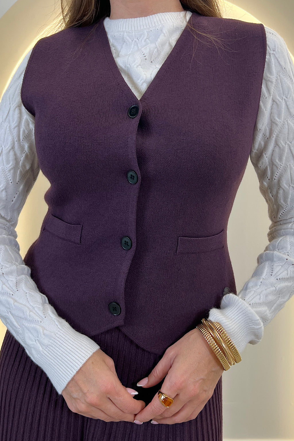 CHALECO PUNTO BOTONES FARA