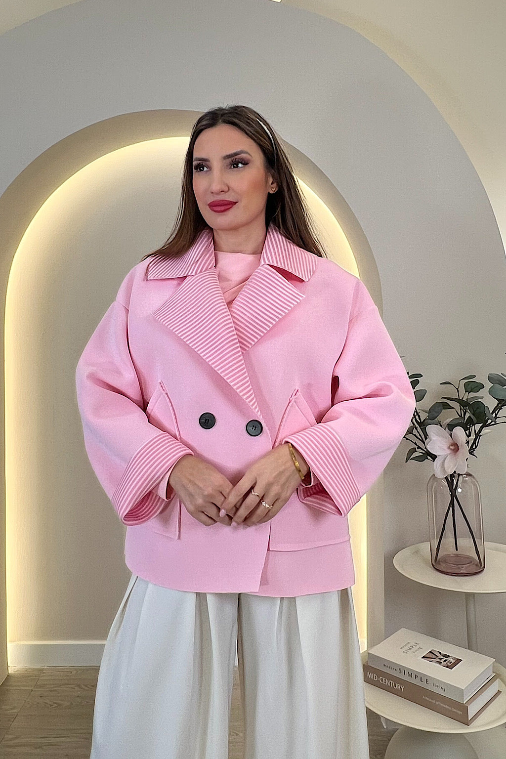 CHAQUETA SOLAPA RAYAS