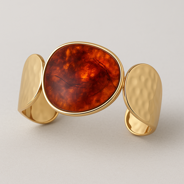 PULSERA ACERO PIEDRA AMBAR