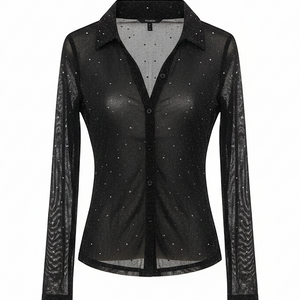 CAMISA TRANSPARENCIA STRASS