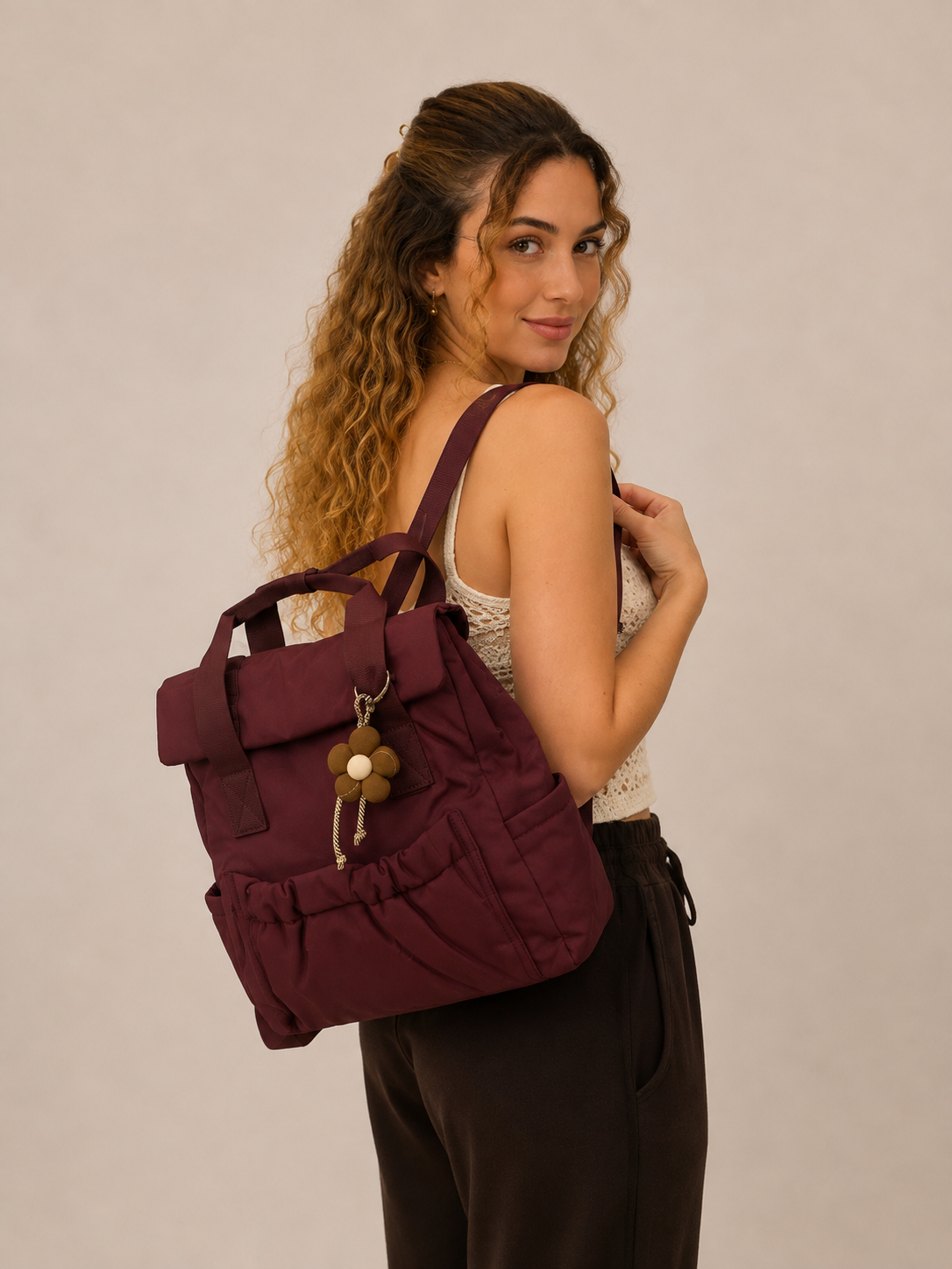 MOCHILA URBAN LLAVERO FLOR