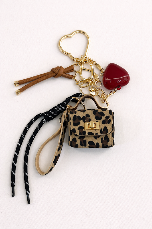 LLAVERO CHARM BOLSITO + CORAZON