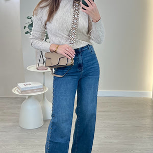PANTALON VAQUERO TACHUELAS LAULIA