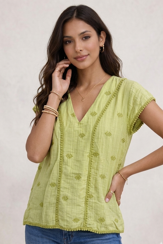 BLUSE MIT V-AUSSCHNITT LIZY