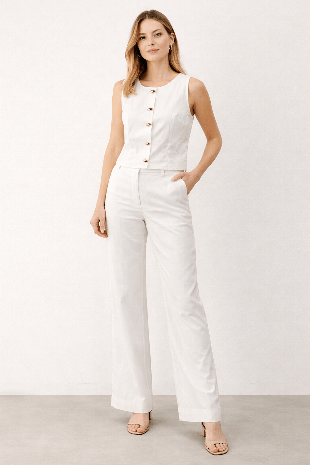 CONJUNTO CHALECO IVORY