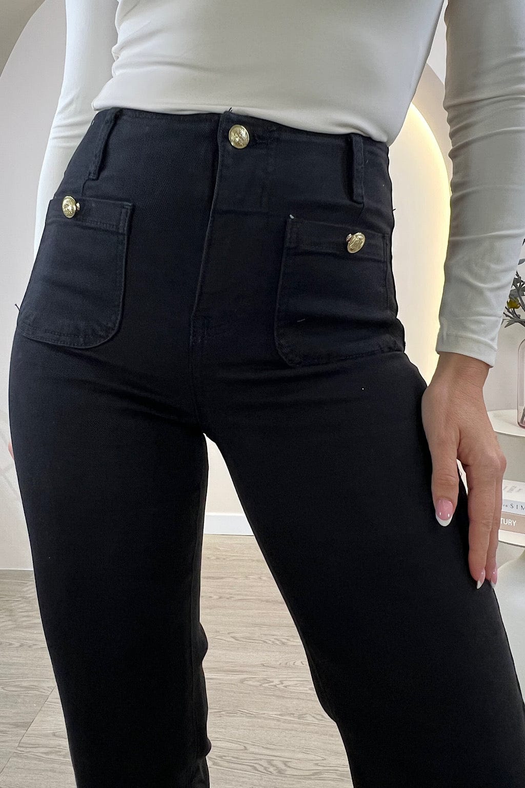 JEANS POCHES AVANT NOIR