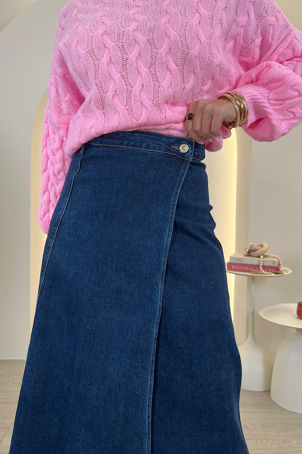 FALDA VAQUERA LARGA AMANDA AZUL VAQUERO