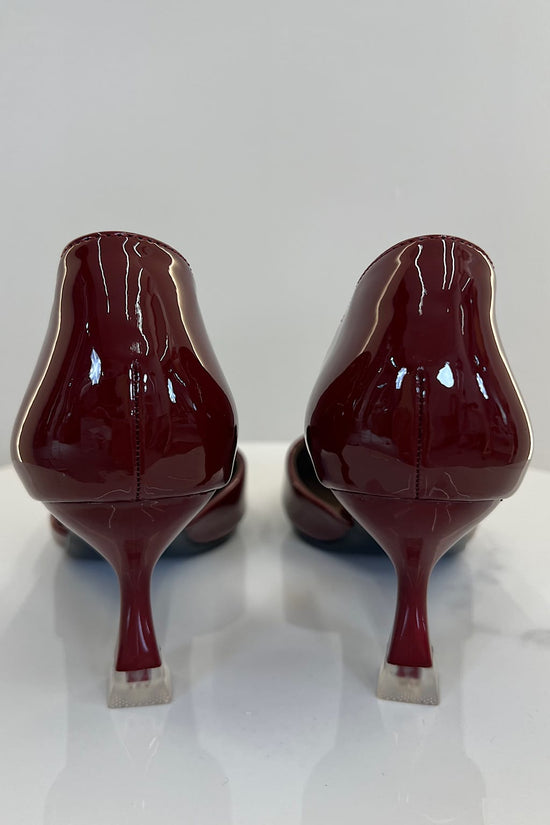 CHAUSSURE À TALON BOURGOGNE VERNIE