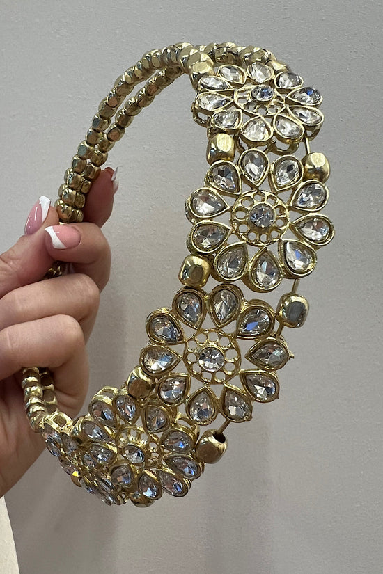 CHOKER DORADO CRISTALES FLOR