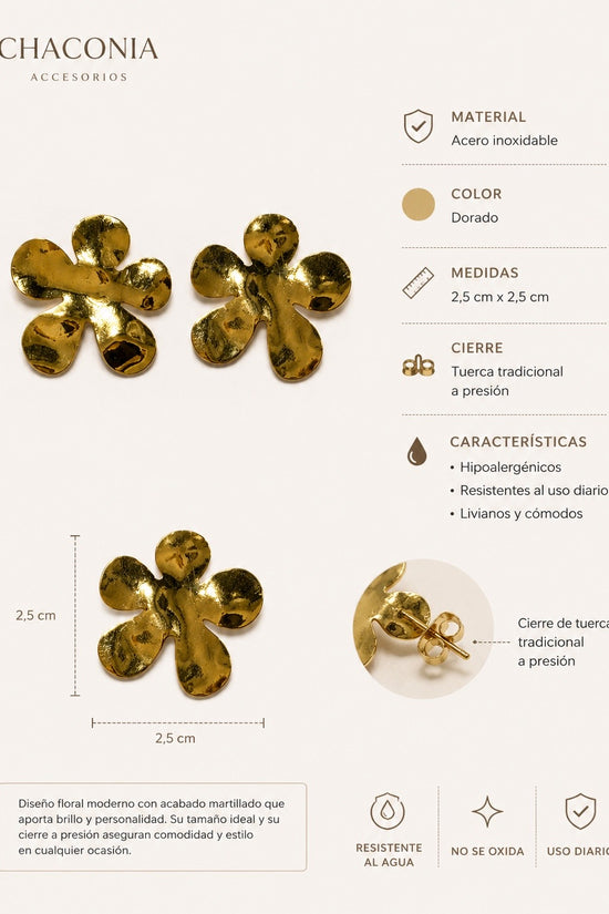 PENDIENTE ACERO FLOR