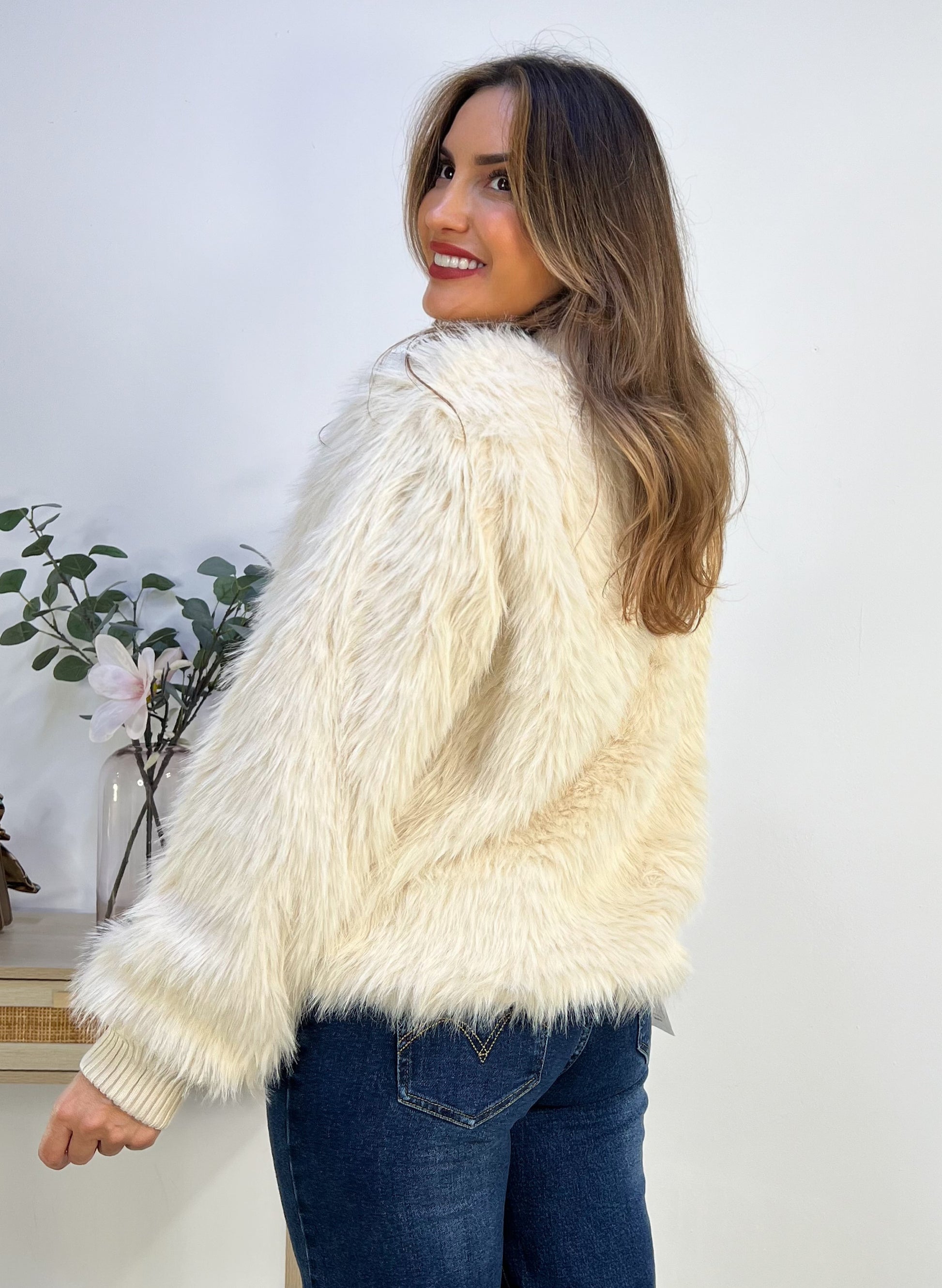 CHAQUETA CARDIGAN PELO BOTONES