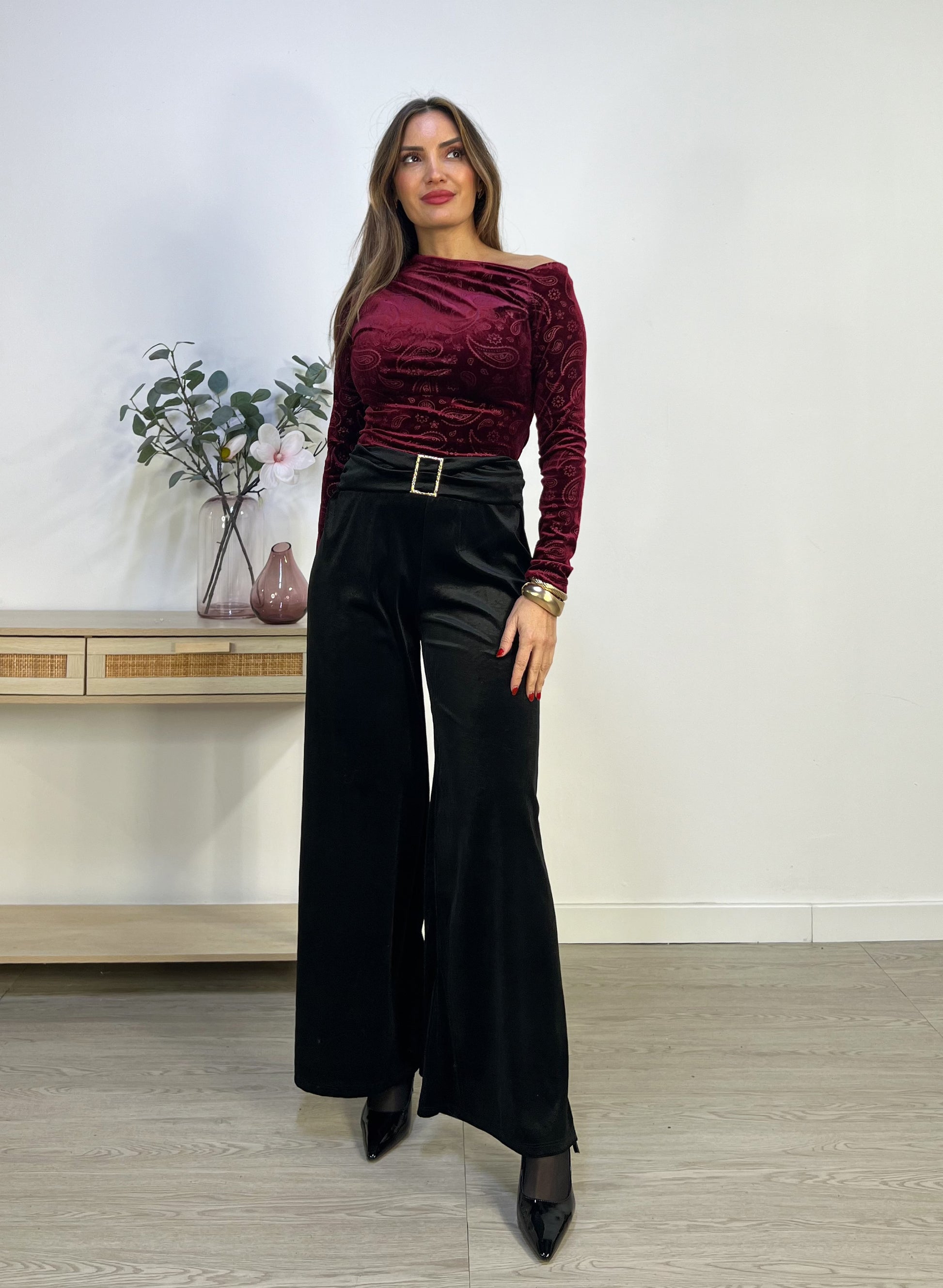 PANTALON PALAZZO TERCIOPELO