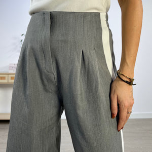 PANTALON TRAJE FRANJA BLANCA