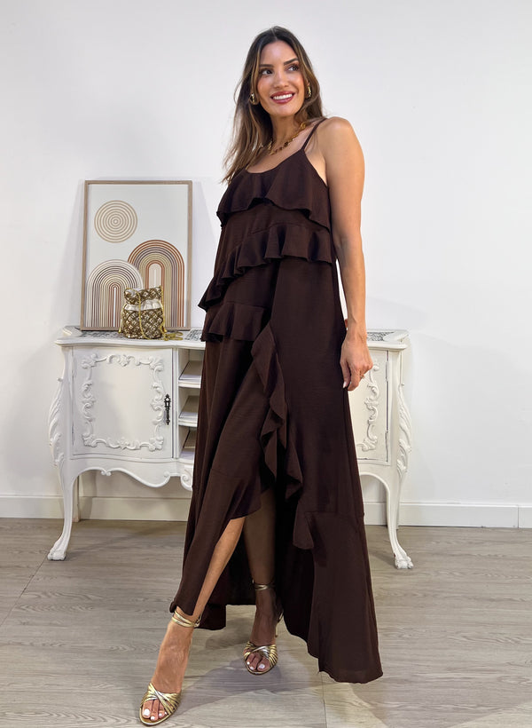 VESTIDO LARGO VOLANTES