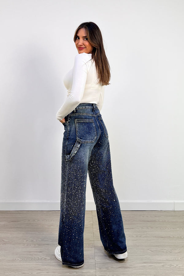 PANTALON WIDE LEG GALAXY AZUL