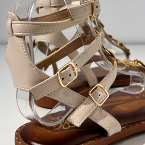 SANDALIA TROYA DETALLE DORADO BEIGE