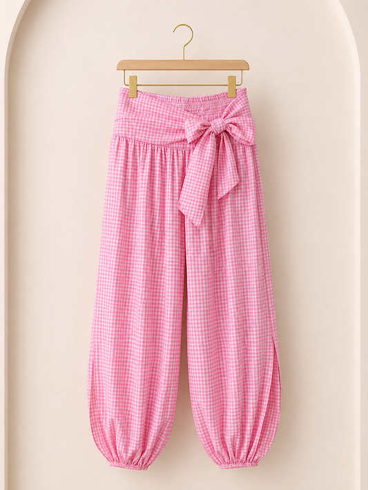 PANTALON BOMBACHO VICHY LAZO