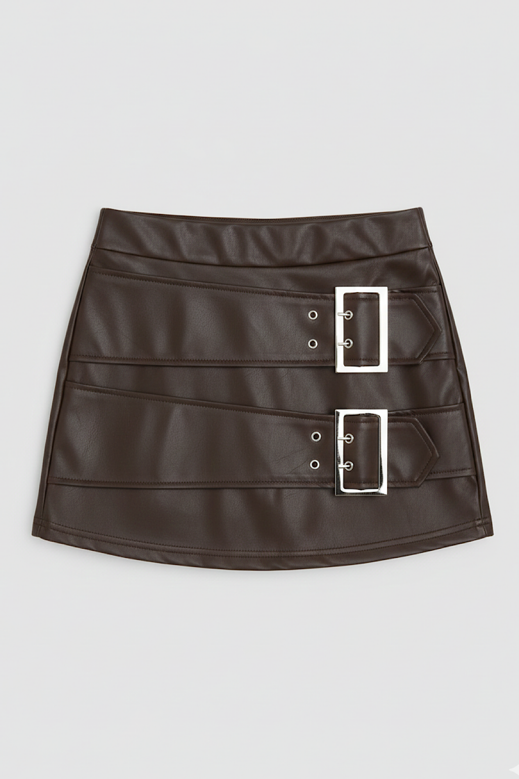 FALDA POLIPIEL CON PANTALON BAJO HEBILLAS