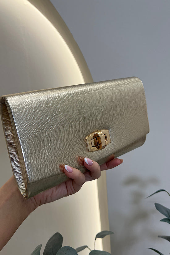 BOLSO MANO CIERRE ORO