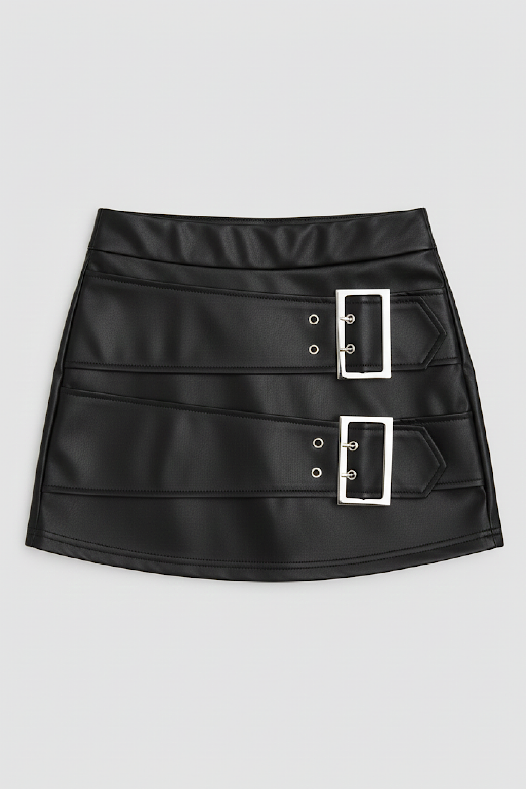 FALDA POLIPIEL CON PANTALON BAJO HEBILLAS