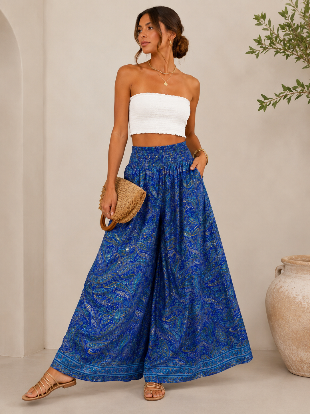 PANTALON SEDA ESTAMAPADO