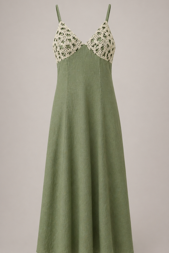VESTIDO LARGO PECHO CROCHET