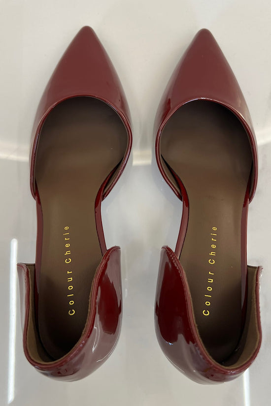 CHAUSSURE À TALON BOURGOGNE VERNIE