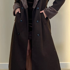 ABRIGO LARGO PELITO CUELLO Y PUÑO