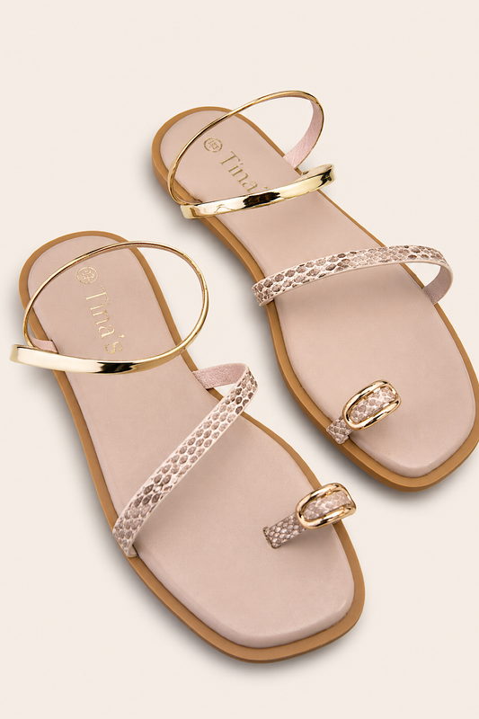 SANDALIA PLANA MUSE BEIGE