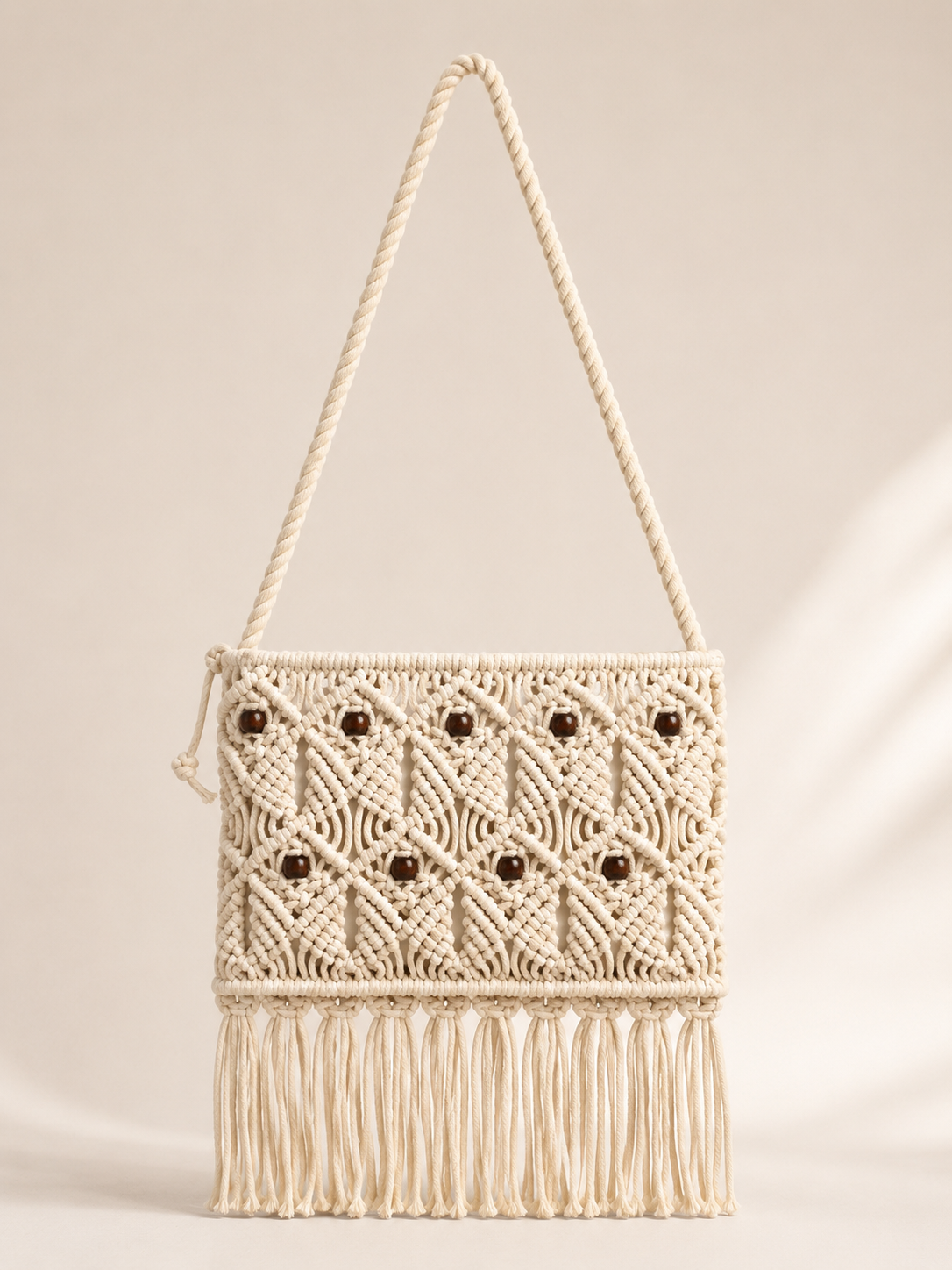 BOLSO BANDOLERA MACRAMÉ FLECOS