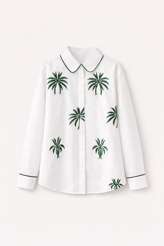 CAMISA PALMERAS BORDADAS