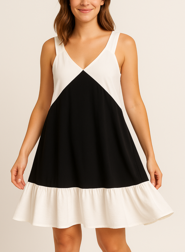 VESTIDO BICOCLOR CORTO CARPI
