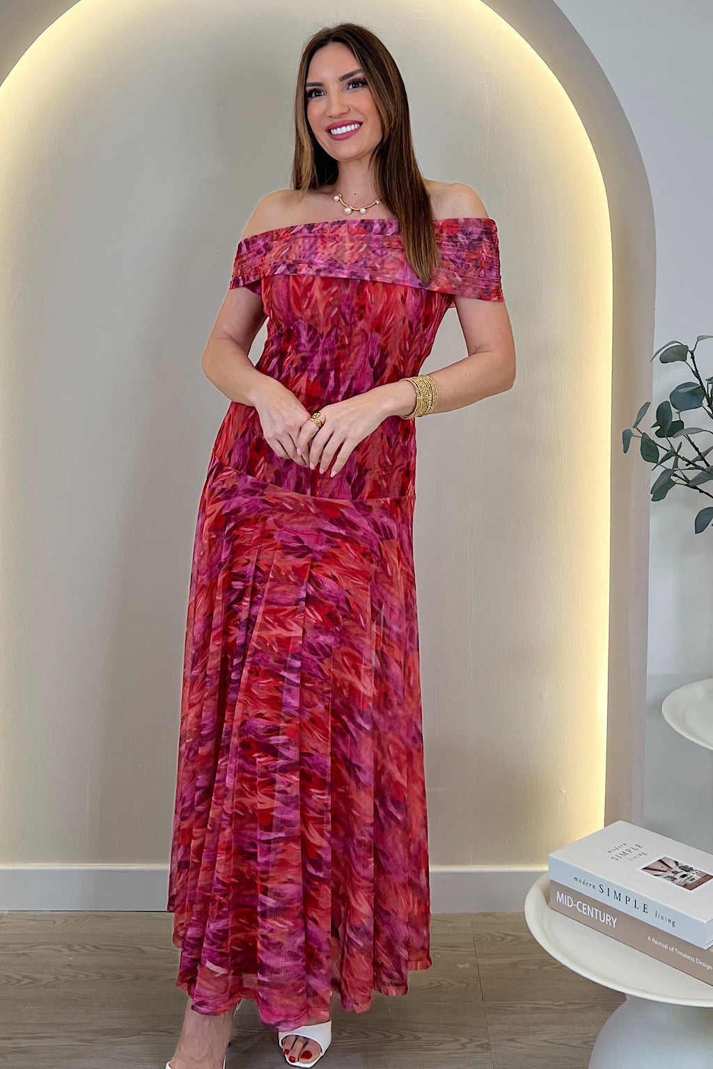 VESTIDO LARGO ESTAMPADO TUL