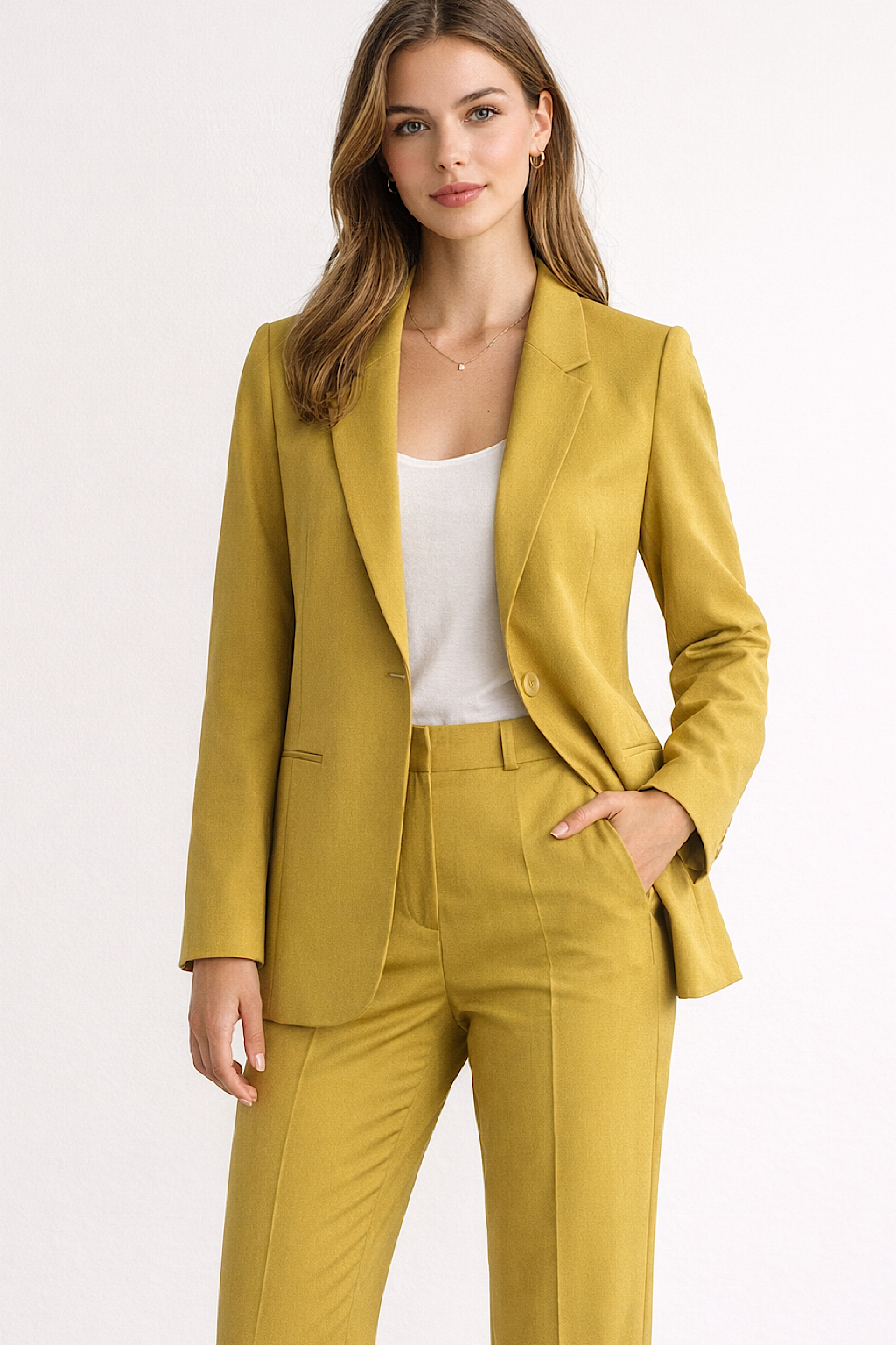 STRUKTURIERTER BLAZER KELLY SENFFGELB