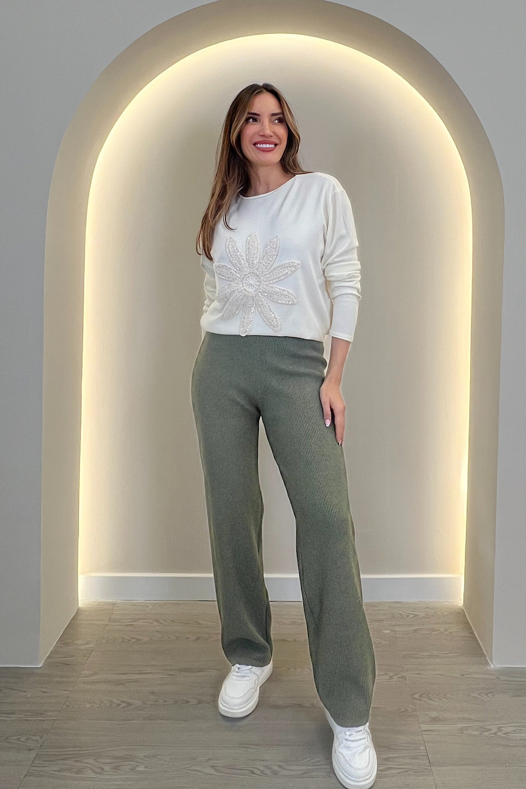PANTALON LARGO RIB RENATA