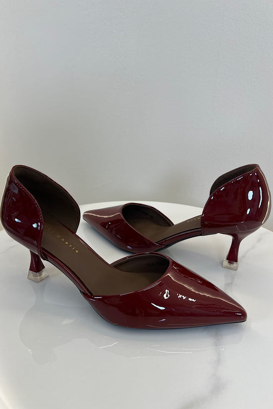CHAUSSURE À TALON BOURGOGNE VERNIE