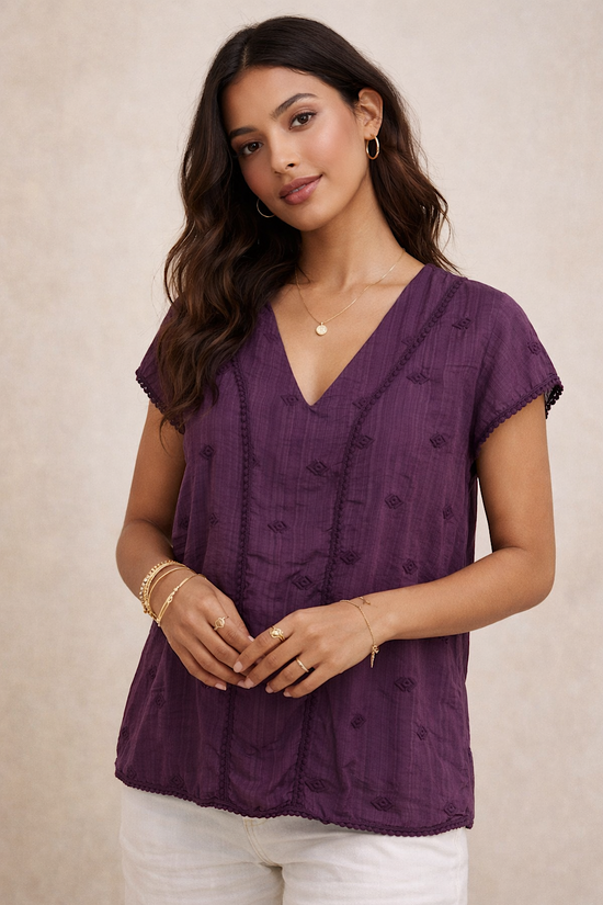BLUSE MIT V-AUSSCHNITT LIZY