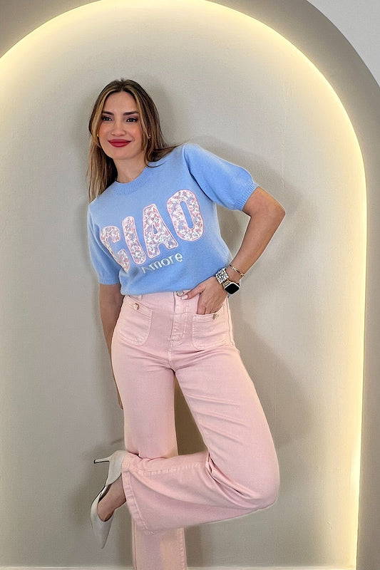 PANTALON BOLSILLOS BOTON NACAR ROSA