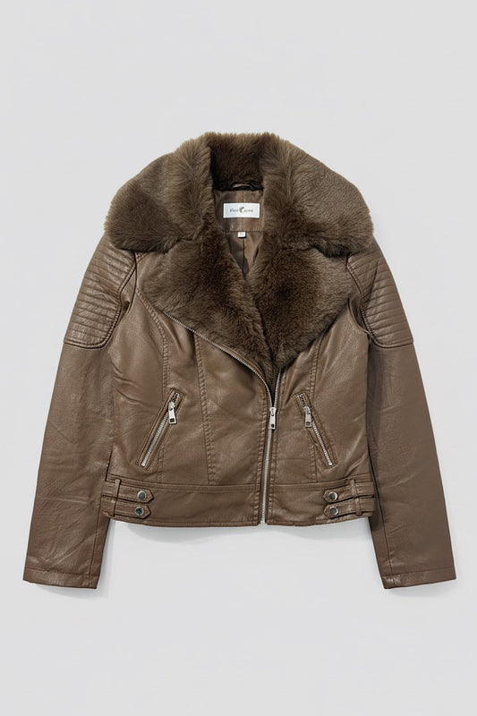 CHAQUETA POLIPIEL PELITO CUELLO