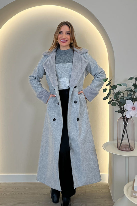 ABRIGO LARGO PELITO CUELLO Y PUÑO