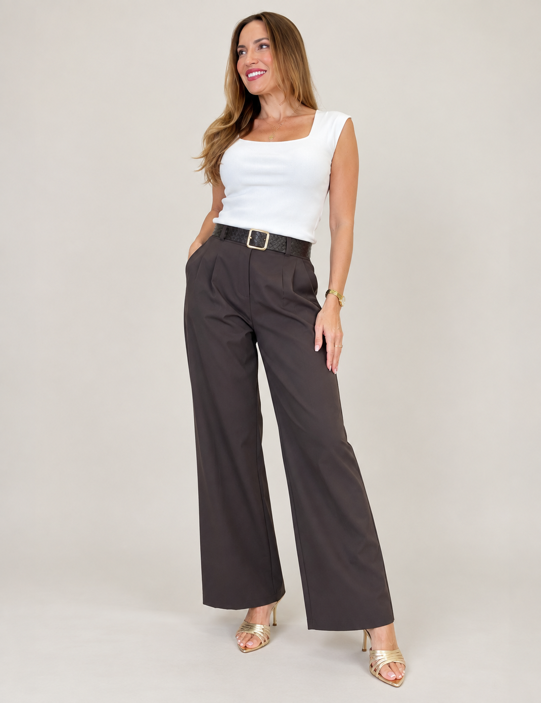 PANTALON CON CINTURON CASANDRA