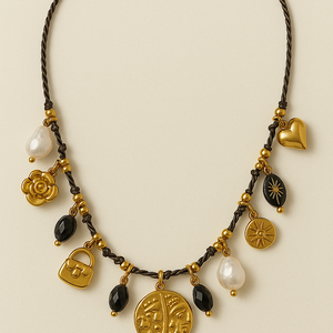 COLLAR AMULETOS DORADOS