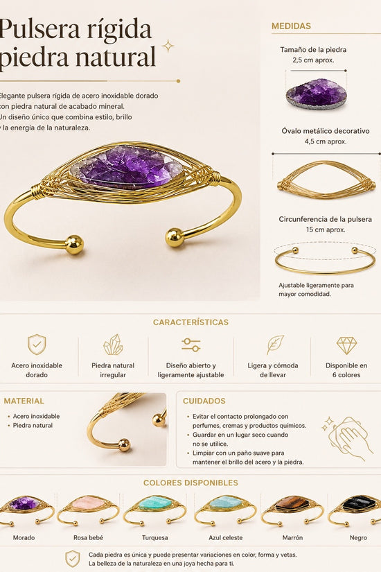 PULSERA RIGIDA PIEDRA NATURAL