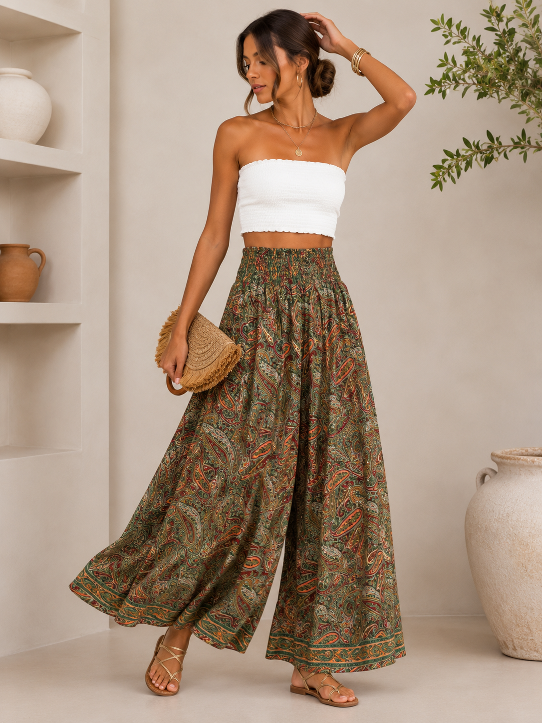 PANTALON SEDA ESTAMAPADO