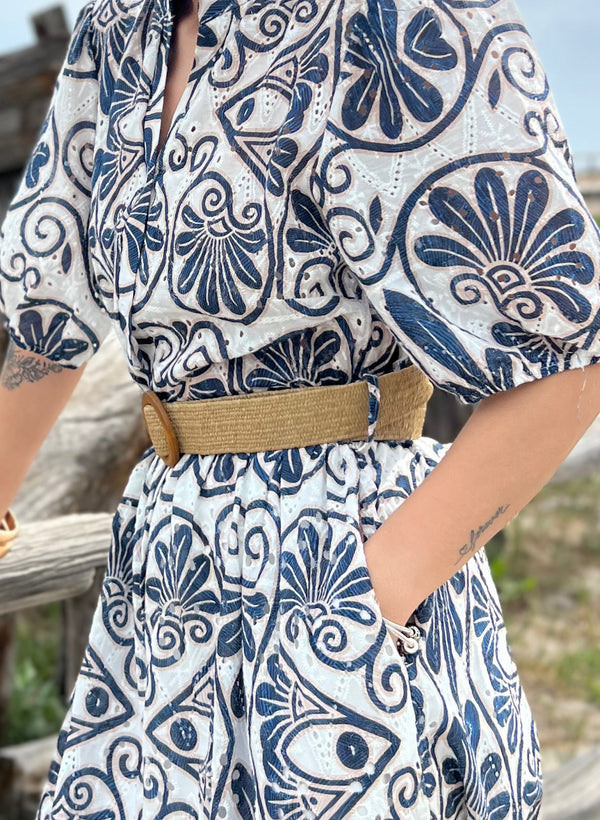 VESTIDO MANGA ABULLONADA JAZMIN