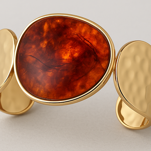 PULSERA ACERO PIEDRA AMBAR