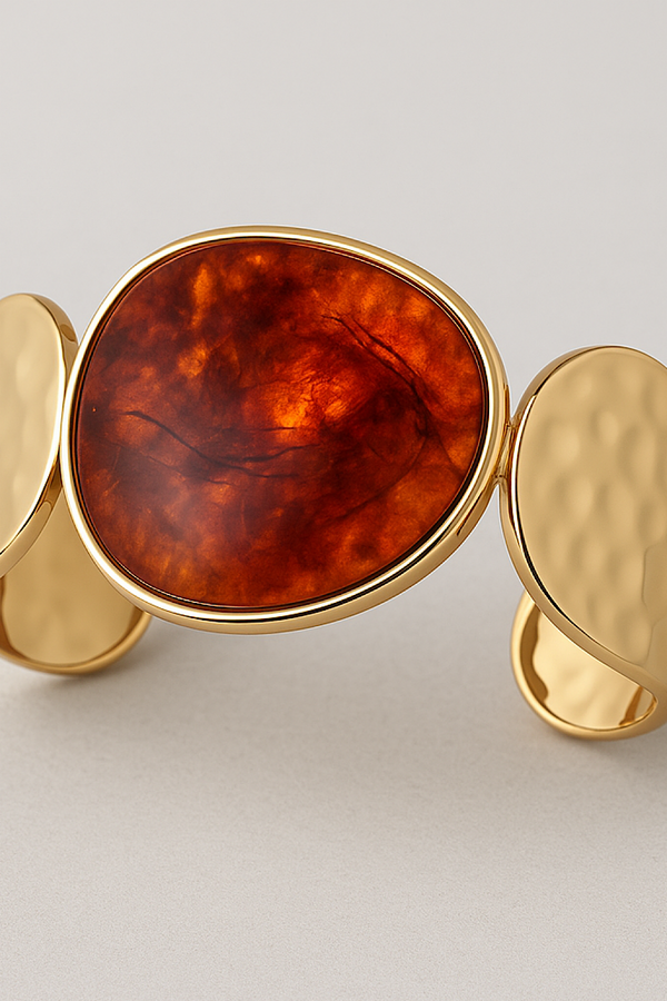 PULSERA ACERO PIEDRA AMBAR