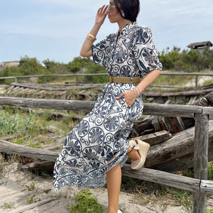 VESTIDO MANGA ABULLONADA JAZMIN