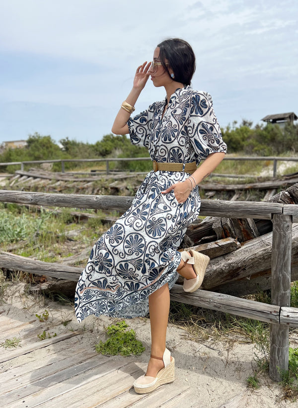 VESTIDO MANGA ABULLONADA JAZMIN