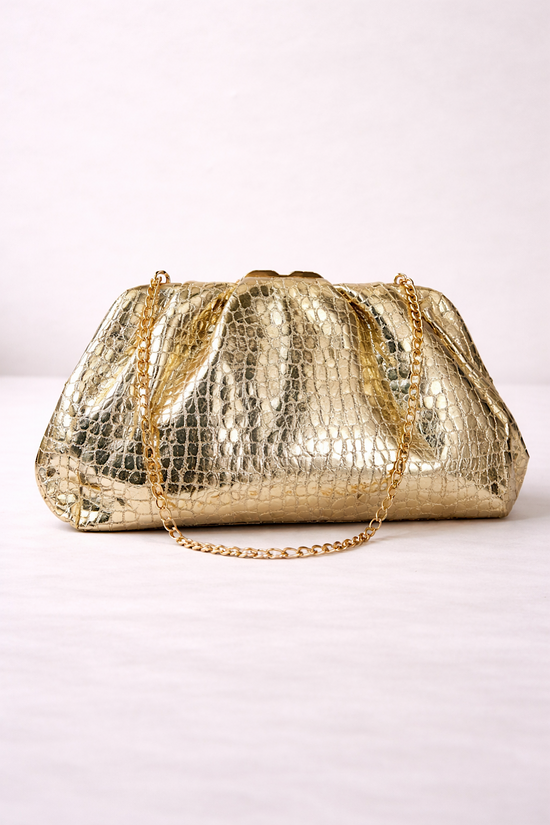 POCHETTE EFFET CUIR DE SERPENT